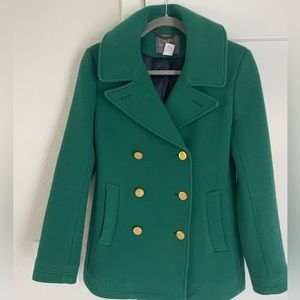 J Crew Green Stadium Cloth Peacoat Jacket/Coat- size 4 excellent condition!!